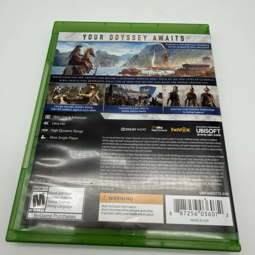 Assassin's Creed Odyssey Xbox One Complete w/ Case & Disc